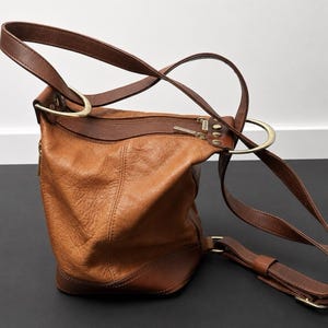 Vintage Valentino Di Paolo leren draagtas/rugzak gemaakt in Italië afbeelding 1