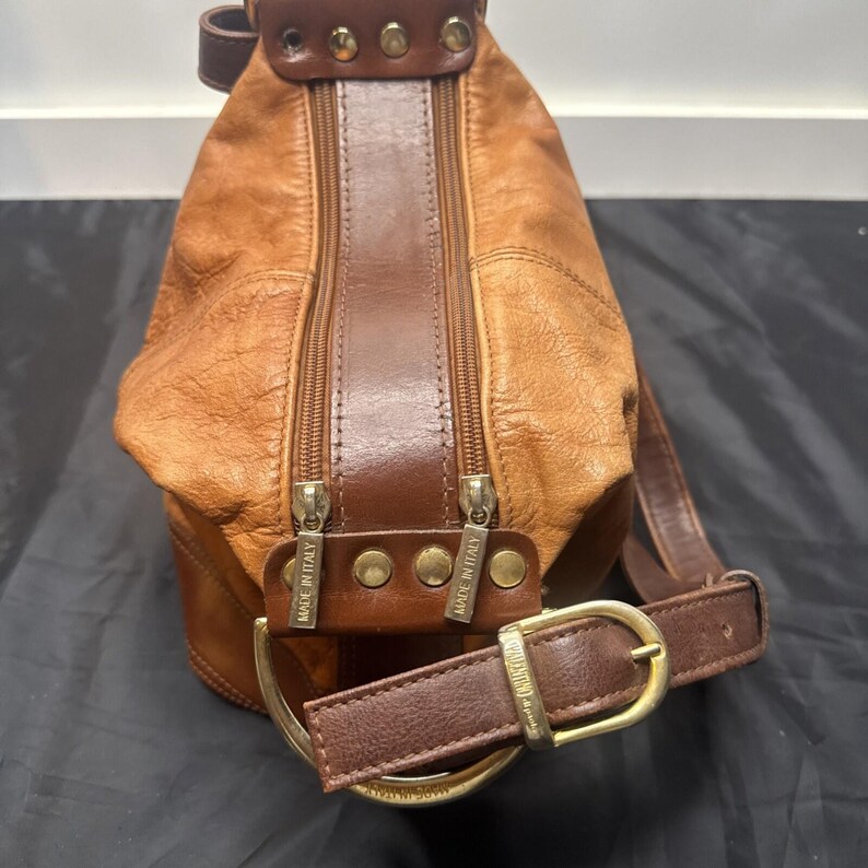 Vintage Valentino Di Paolo Leather Bucket Bag/Backpack Made in Italy image 4