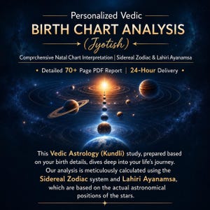 Vedic Astrology Birth Chart Reading | Personalized Jyotish Natal Chart Analysis & Life Prediction | 70+ Page PDF Report | 24-48H Delivery