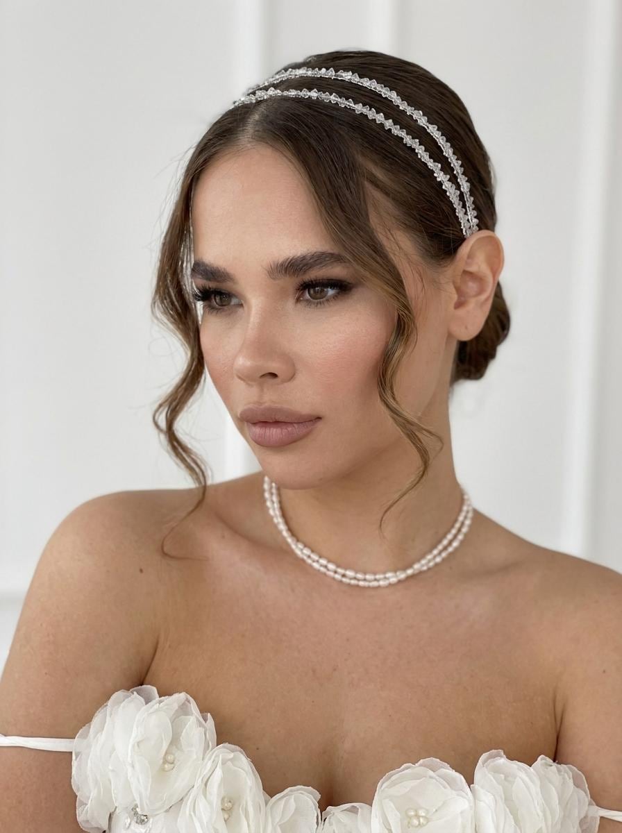Crystal Bridal Headband Minimalist Wedding Tiara