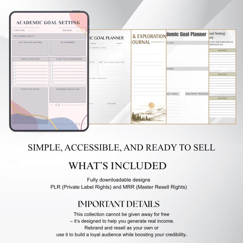 Academic Goal Setting Planner – 2026 Digital Student Organizer (PDF) - Etsy