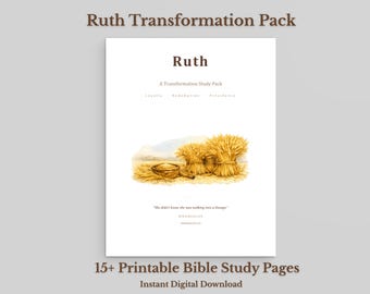 Ruth Bible Study Printable | Women of the Bible Study Pack | Chesed Word Study | Christian Devotional Journal | Faith Printable Download
