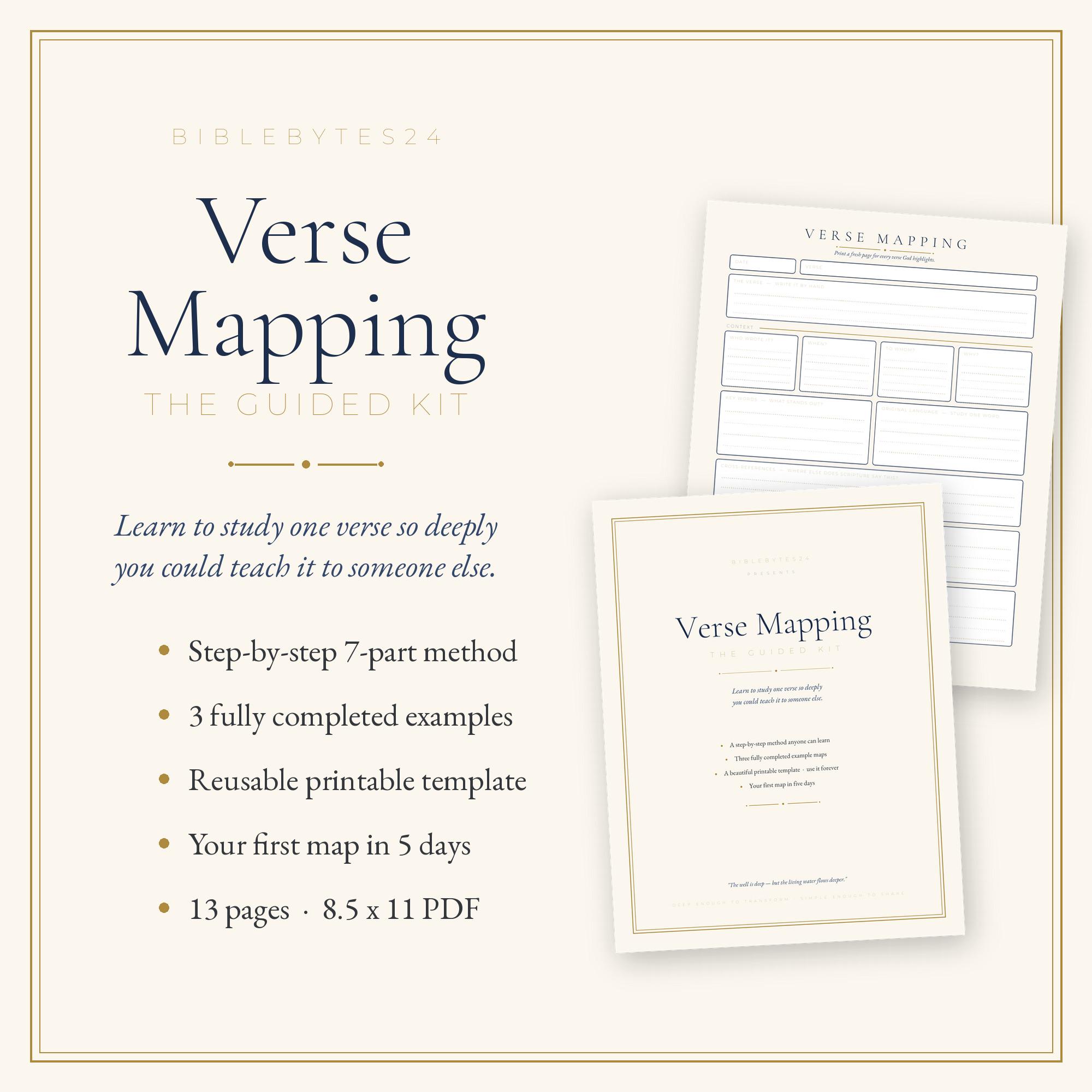 Verse Mapping Template Printable • Bible Study Worksheet PDF ...