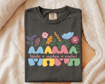 Custom Mama PNG, Floral Mama Shirt Design, Personalized Mom Name Shirt PNG, Mother's Day Sublimation Digital Download, Custom Mother