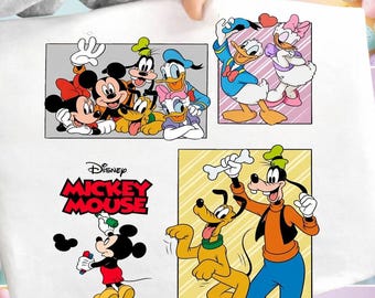 Cartoon Friends Shirt PNG, Mouse & Duck Inspired Graphic, Retro Cartoon Tee Design, Vintage Comic Style Sweatshirt Print, Digital Download