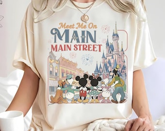 Meet Me On Main Street Comfort Colors png, Magic Kingdom png, Main Street Theme Park png, Disney Family Trip Matching 2026 png