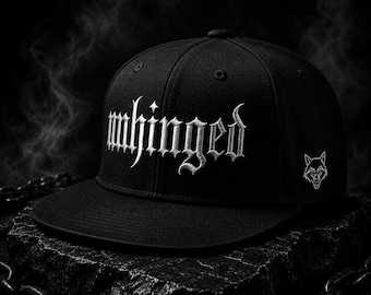 Goth Snapback Cap, Streetwear Hut, Bestickte Cap, Alternative Mode