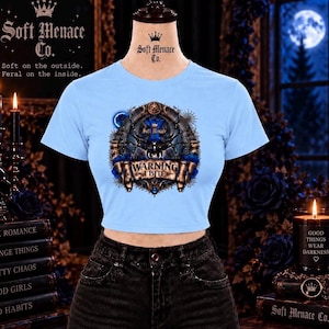 Crop top gothique araignée, T-shirt « Attention, je mords », T-shirt alternatif féminin sombre