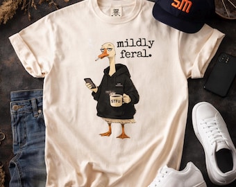 Mild wildes Shirt, Gans Meme Grafik-T-Shirt, lustiger dunkler Humor Shirt, Komfortfarben Tshirt