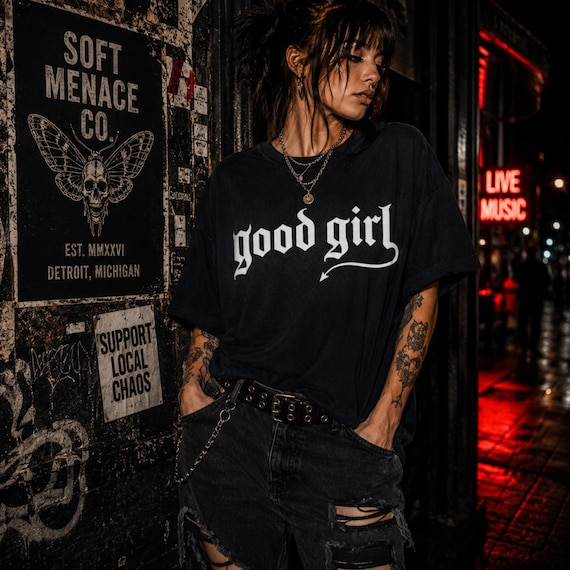 Good Girl Shirt, Dark Academia Tshirt, Goth Shirt, Villain Era Alt Clothing Tee