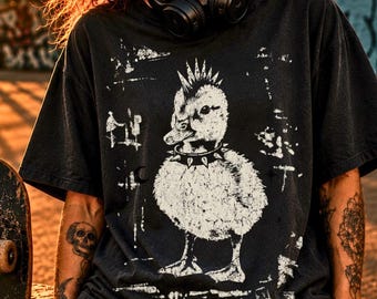 Wildlife Shirt Feral Since Birth, Punk Duck Tee, Funny Animal Clothing, Comfort Colors