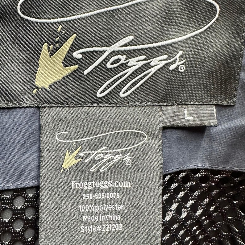 Frogg Toggs Hellbender Wading Jacket Mens Large Navy Waterproof Fishing 221202 画像 3