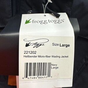 Frogg Toggs Hellbender Wading Jacket Mens Large Navy Waterproof Fishing 221202 画像 4
