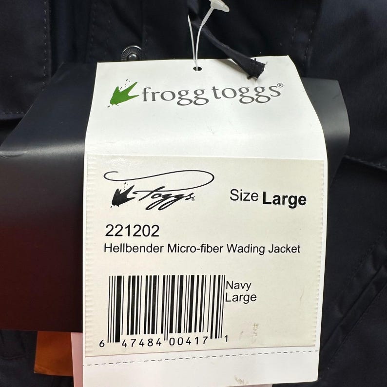 Frogg Toggs Hellbender Wading Jacket Mens Large Navy Waterproof Fishing 221202 画像 4