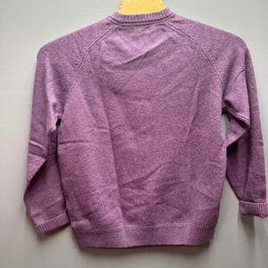 Lands End Mens Purple 100% Lambswool Crewneck Raglan Sweater L 42-44 423089