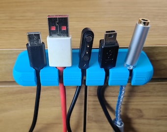 3D Printed 5-Slot Cable Organizer | Desk Cord Tidy Holder