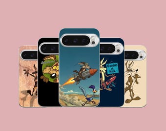 Étui pour téléphone Wile E Coyote pour Google Pixel 10, 9A, 8, 7, 6A, Samsung S25, S24, S23, A25, A15, A55, iPhone 17 Pro, 16e