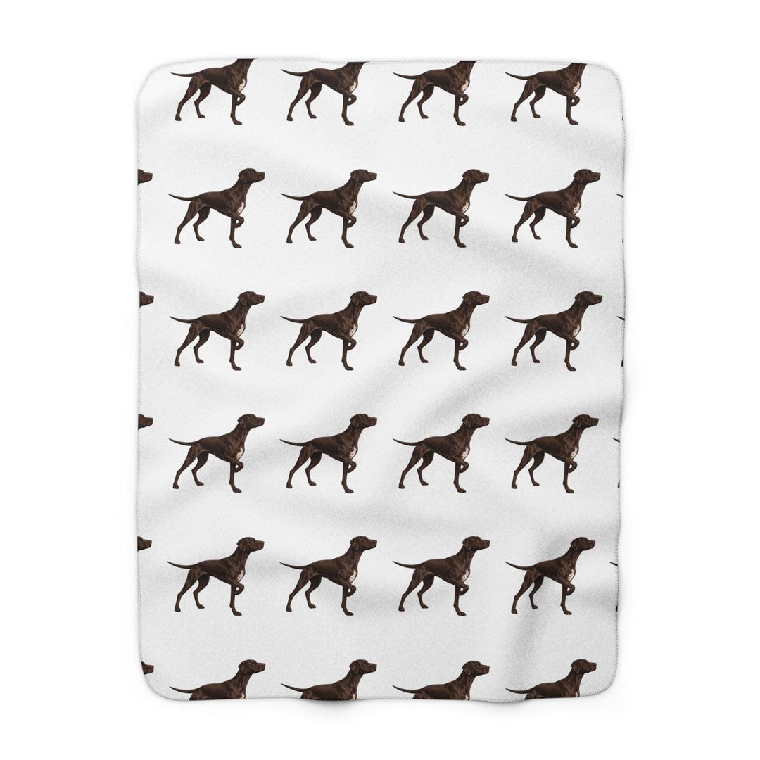 Braque Francais Pattern Sherpa Blanket — Soft Fleece Dog Throw for Pet ...