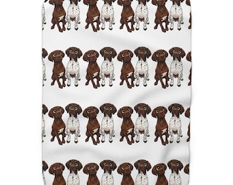 Pointer Pups Pattern Sherpa Blanket — Cozy Dog Lover Throw