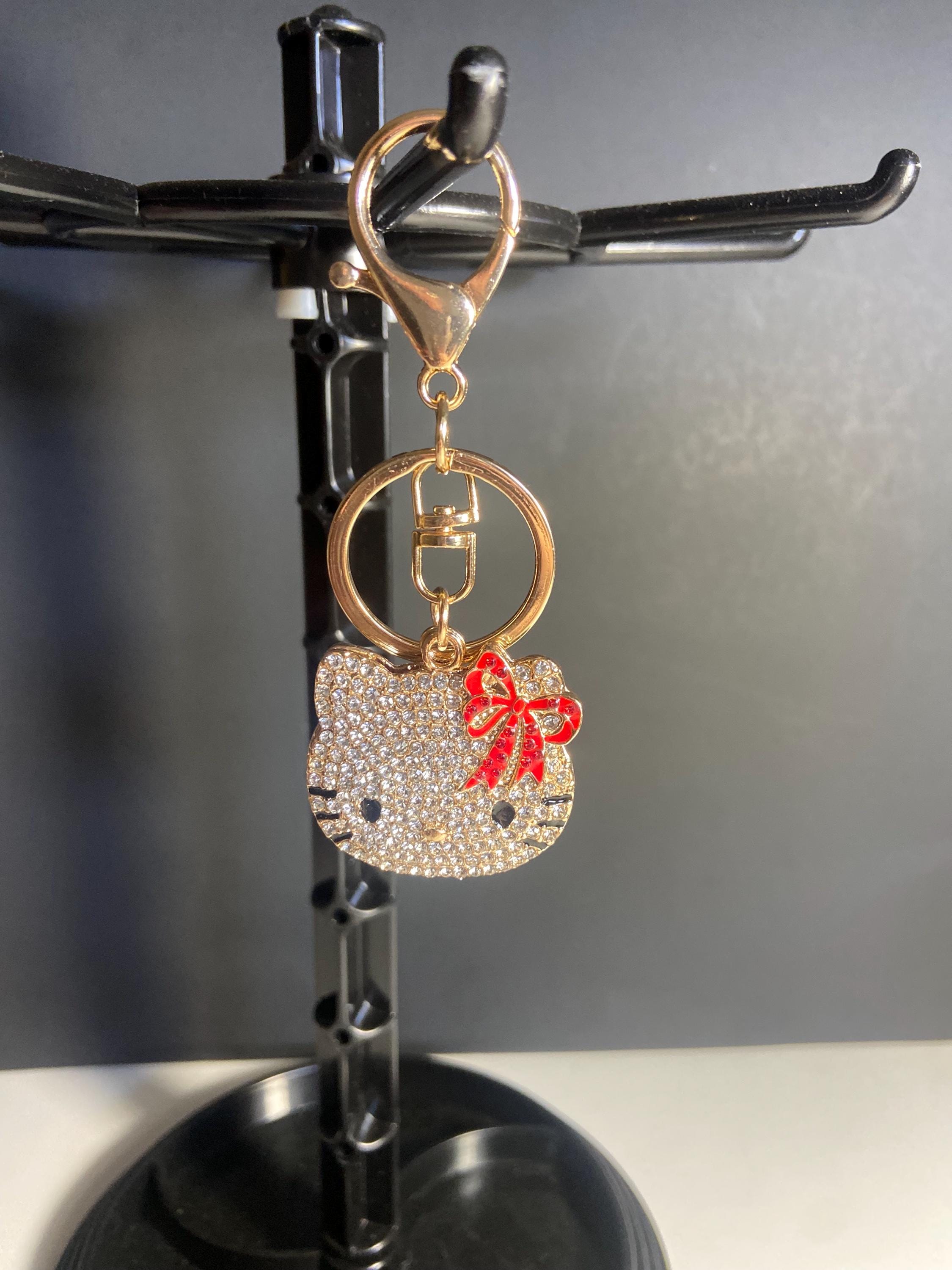 Rhinestone Hello Kitty W/mirror Keychains, Purse or Bag Charms - Etsy