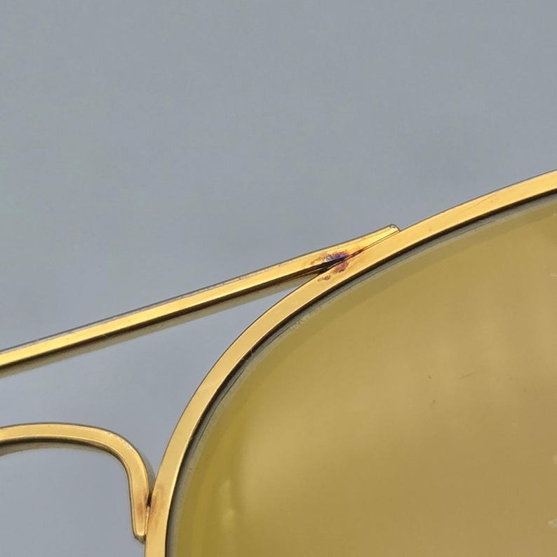 Vintage Ray-Ban B&L Ambermatic Aviator Sunglasses 62-14 Gold Frames Only USA zdjęcie 7