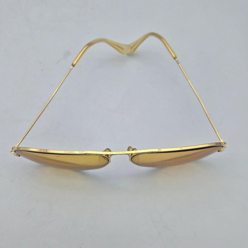 Vintage Ray-Ban B&L Ambermatic Aviator Sunglasses 62-14 Gold Frames Only USA zdjęcie 15