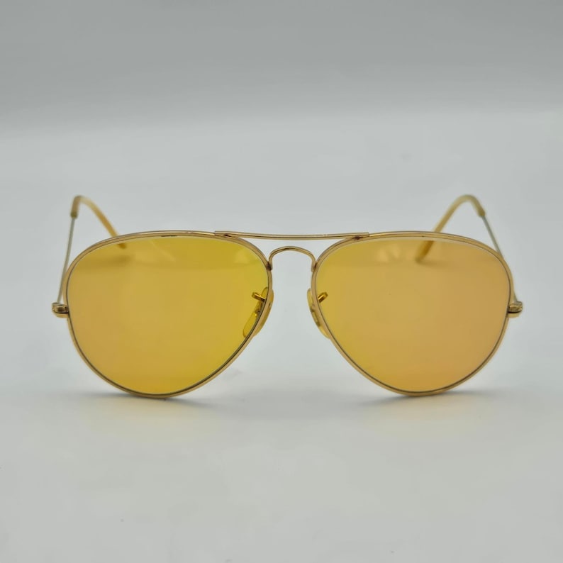 Vintage Ray-Ban B&L Ambermatic Aviator Sunglasses 62-14 Gold Frames Only USA zdjęcie 2