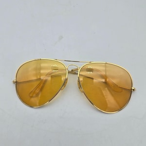 Vintage Ray-Ban B&L Ambermatic Aviator Sunglasses 62-14 Gold Frames Only USA zdjęcie 1