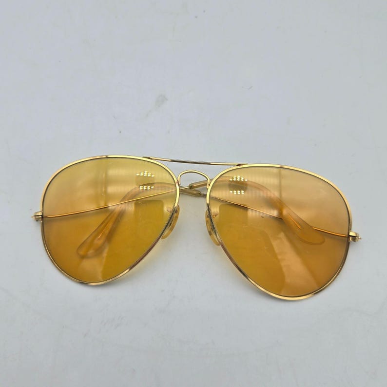Vintage Ray-Ban B&L Ambermatic Aviator Sunglasses 62-14 Gold Frames Only USA zdjęcie 1