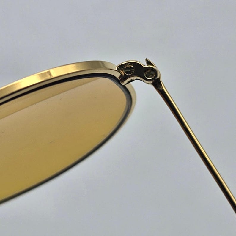 Vintage Ray-Ban B&L Ambermatic Aviator Sunglasses 62-14 Gold Frames Only USA zdjęcie 9