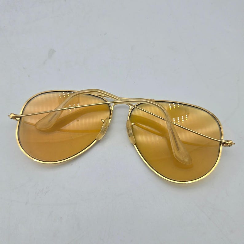 Vintage Ray-Ban B&L Ambermatic Aviator Sunglasses 62-14 Gold Frames Only USA zdjęcie 3