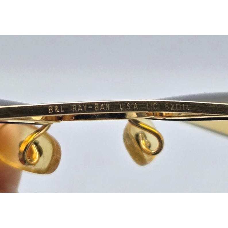 Vintage Ray-Ban B&L Ambermatic Aviator Sunglasses 62-14 Gold Frames Only USA zdjęcie 10