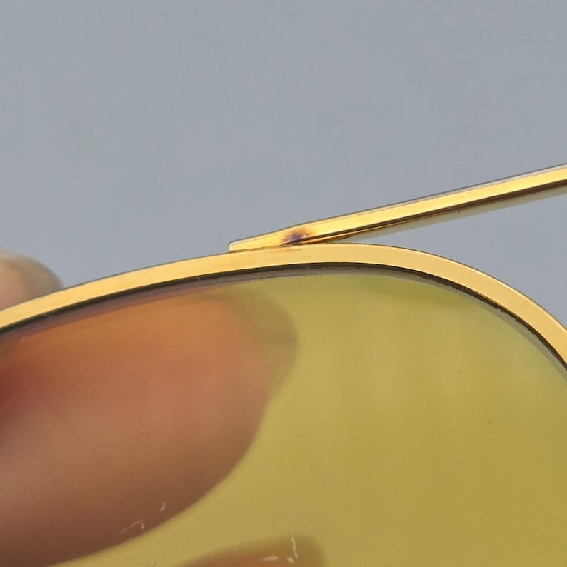 Vintage Ray-Ban B&L Ambermatic Aviator Sunglasses 62-14 Gold Frames Only USA zdjęcie 8