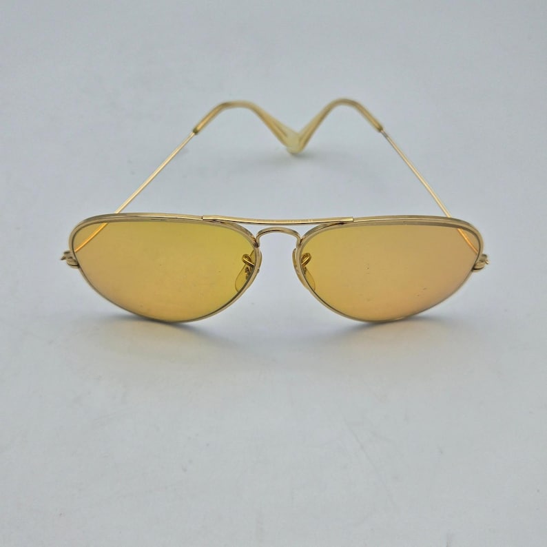 Vintage Ray-Ban B&L Ambermatic Aviator Sunglasses 62-14 Gold Frames Only USA zdjęcie 14