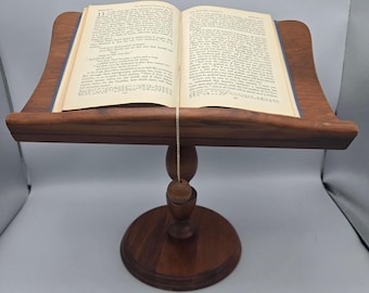 Vintage Handmade Solid Wood Pedestal Book Music Stand Tabletop Lectern USA Made