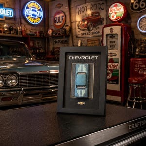 Chevy Impala Art | 1964 Framed 1:64 Diecast Display | Lowrider Decor