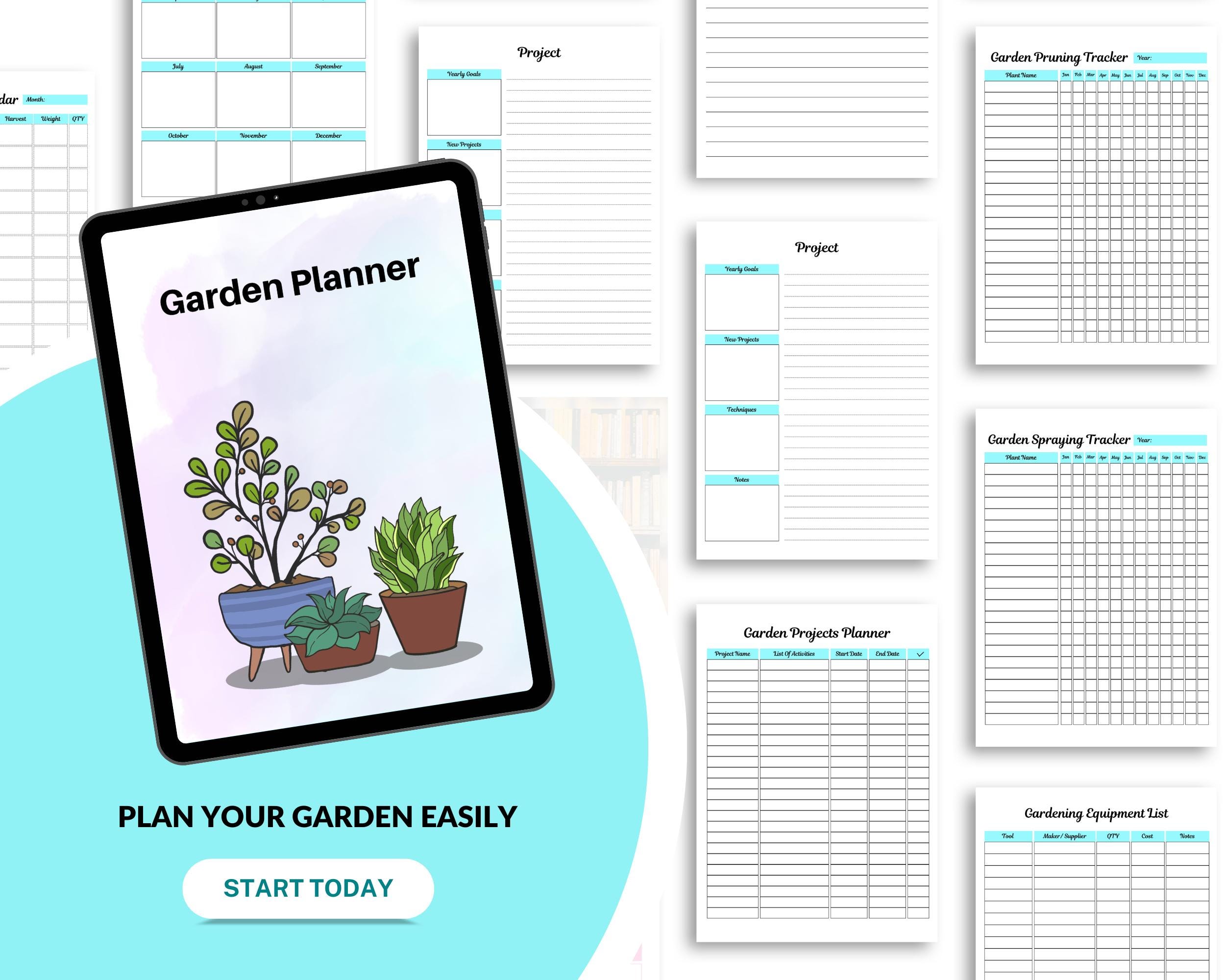 Editable Garden Planner Canva Template | Plant Tracker, Layout Design ...
