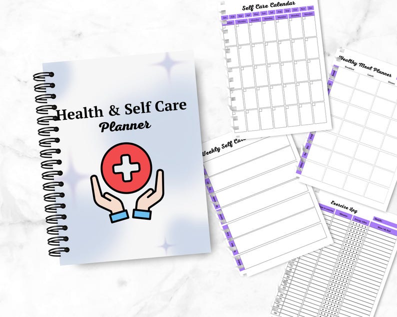 Self Care Planner Canva Template | Wellness, Habit, Gratitude Journal ...