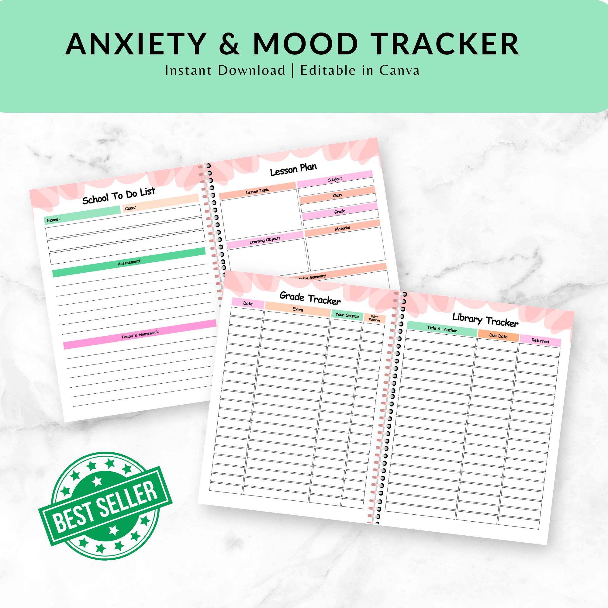 ADHD School Planner Canva Template | Student Homework Assignment ...
