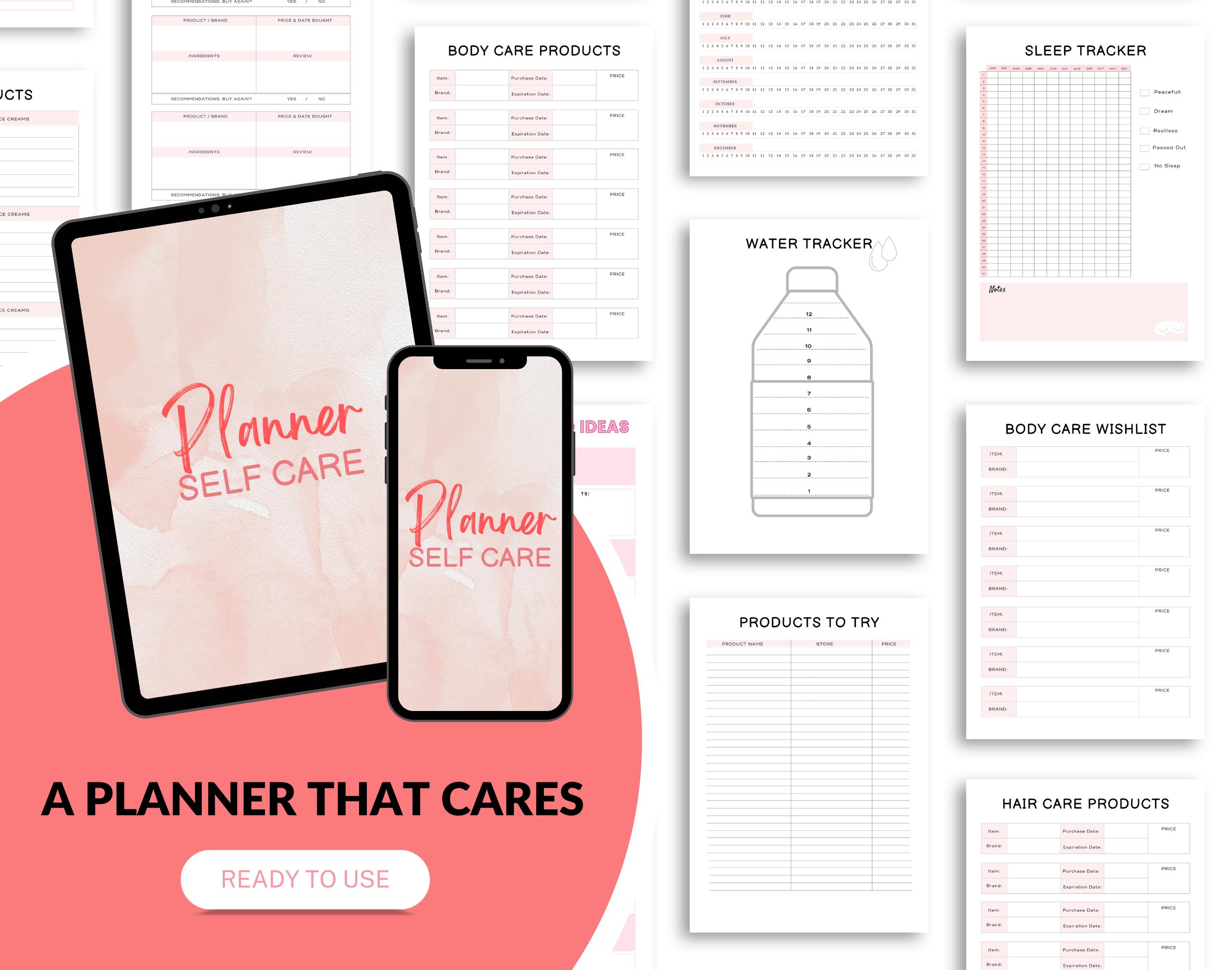 Self Care Planner Canva Template | Wellness & Mental Health Digital ...