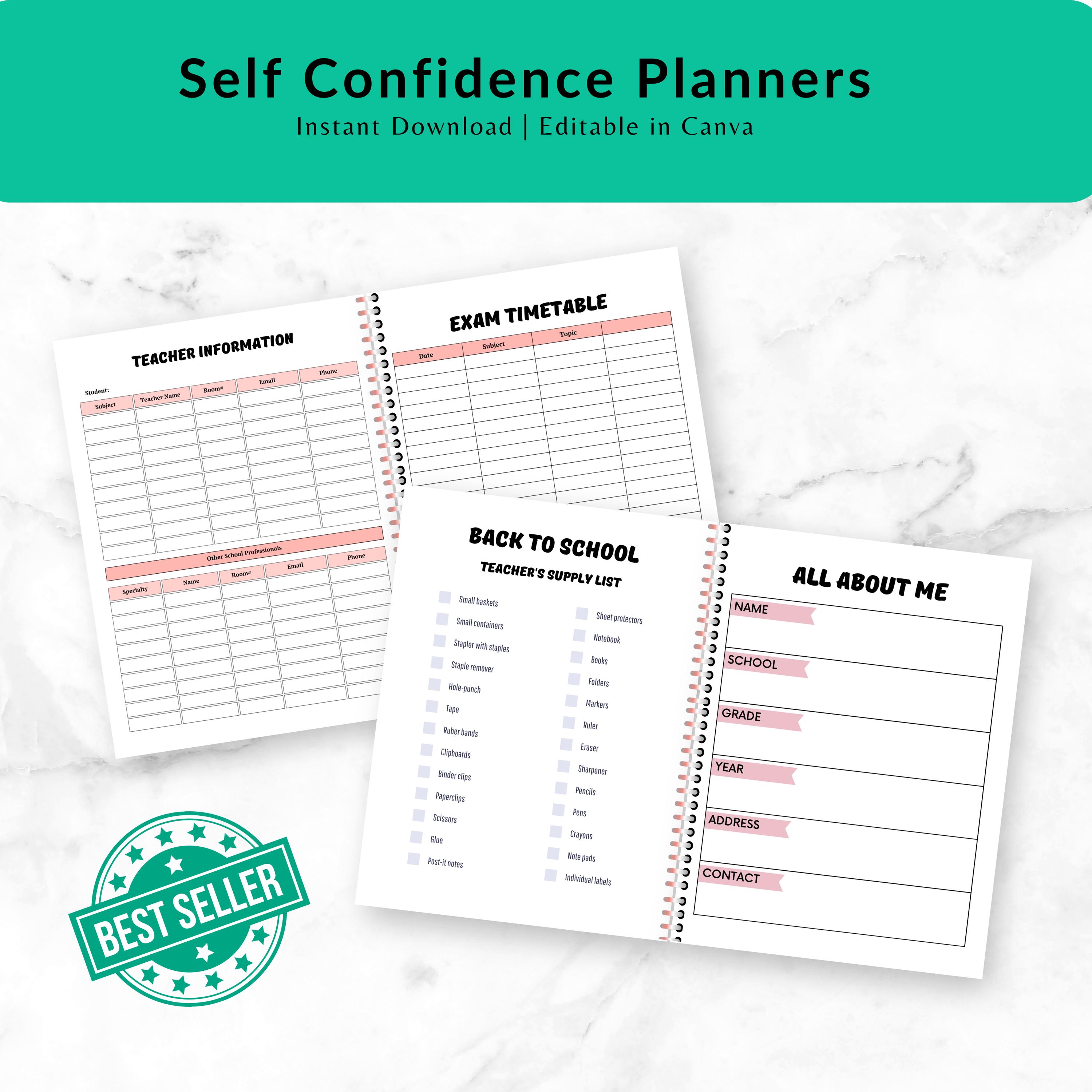 Back to School Planner Canva Template | Student Book, Academic Planner ...