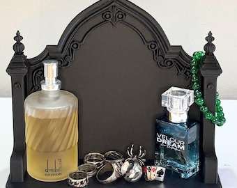 Gothic Cathedral Wall Shelf – Dark Academia Victorian Display Stand – Moody Home Accent