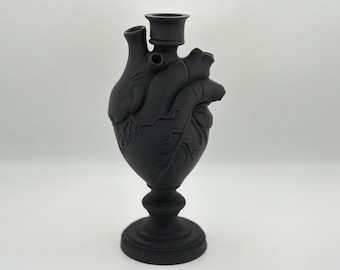 Anatomical Heart Candle Holder, Gothic Decor, Dark Academia, Alternative Home Decor, Black Heart Ornament