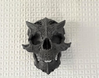 Gothic Skull Wall Decor – Dark Fantasy Skull Art – Ornate Skull Plaque – Gothic Home Decor – Alternative Wall Art – Horror Decor Gift