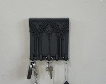 Gothic Key / Coat Hanger | Cathedral Arch Key Hooks | Entryway Organizer Decor