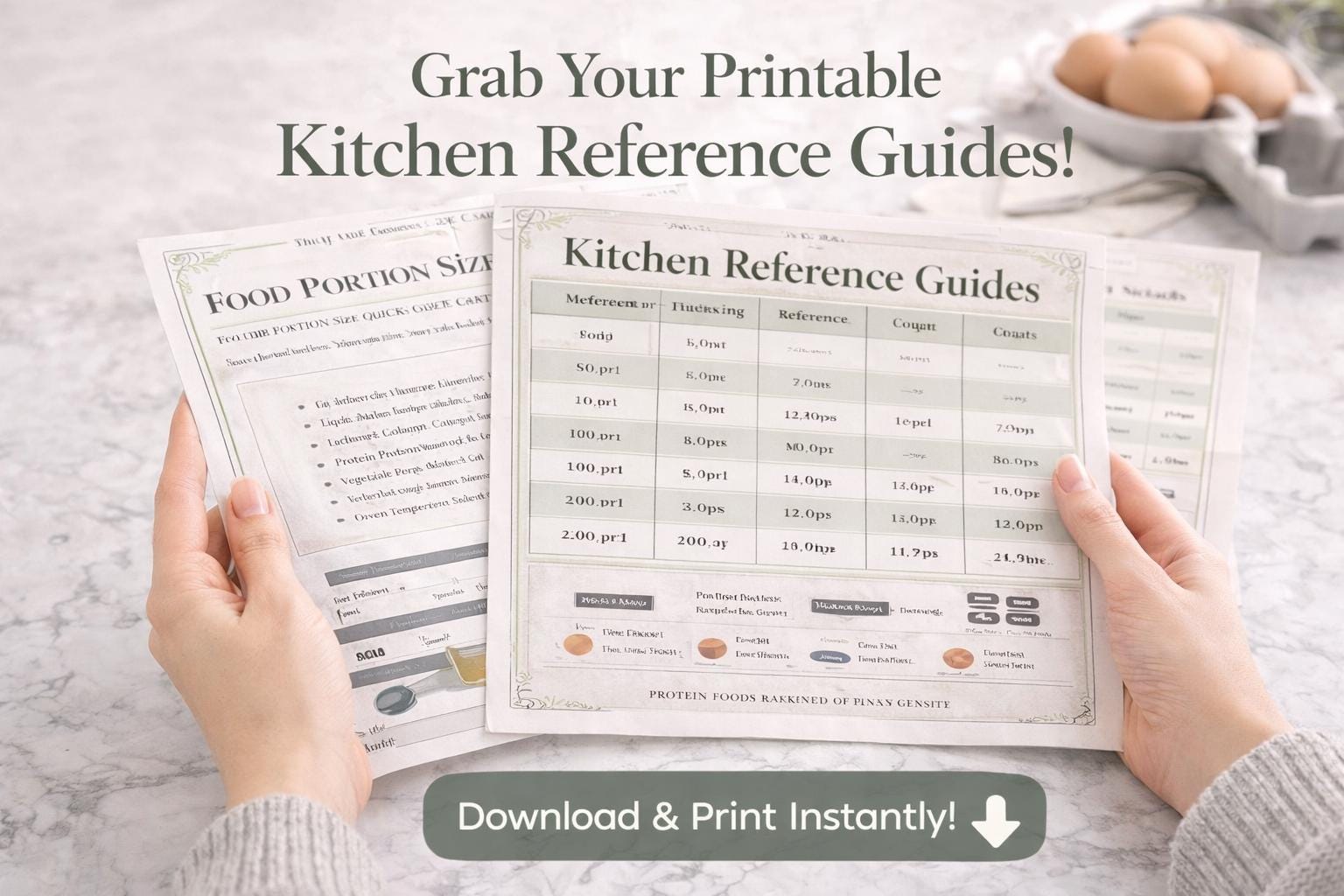 Kitchen Reference Guide Printable Bundle | Cooking Conversion Charts ...