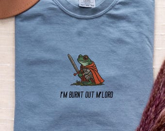 Embroidered Frog Knight T-Shirt, Comfort Colors Renaissance Faire Tee