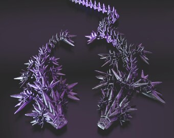 Figura articulada Dragón de Medianoche: Figura antiestrés impresa en 3D