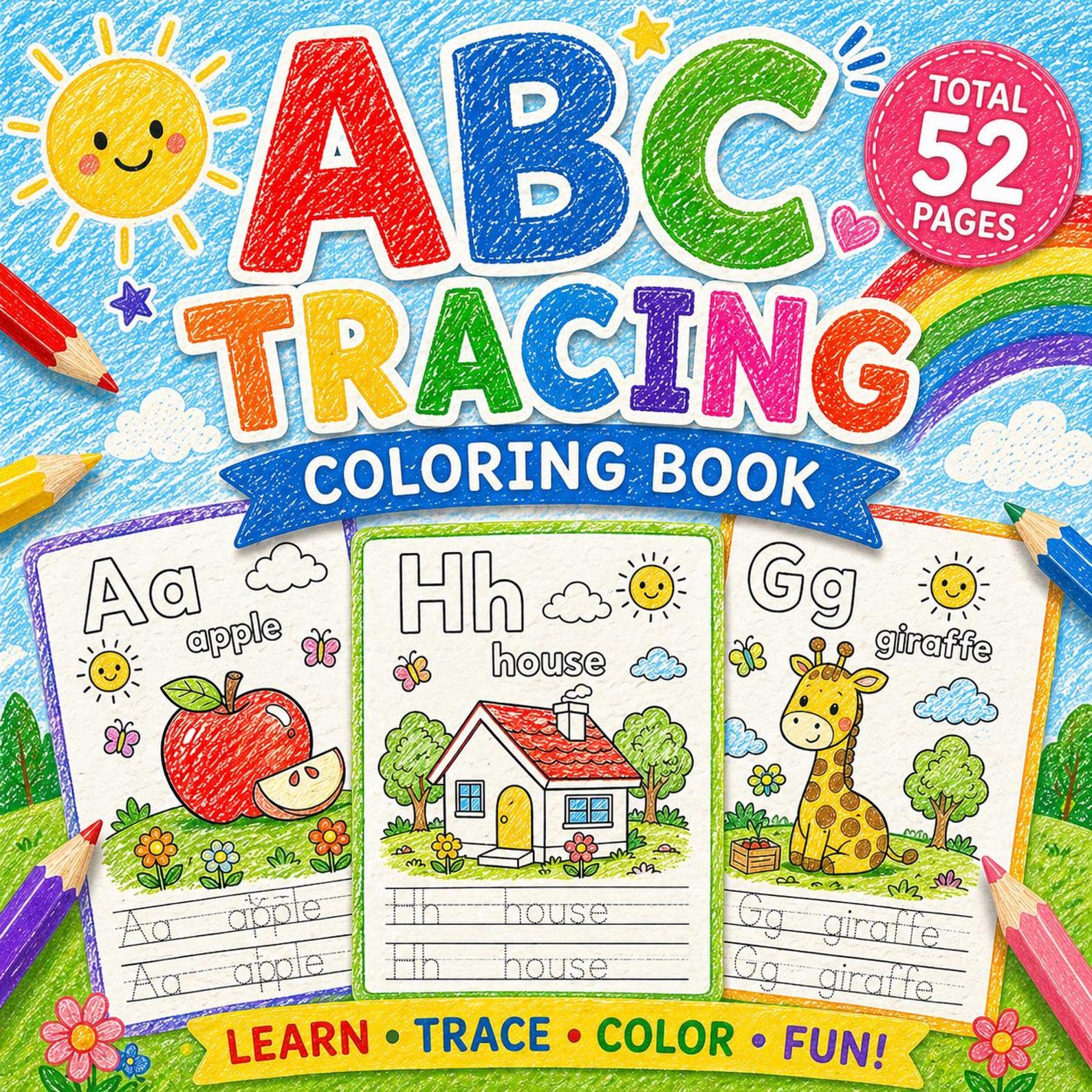 Hand Writing Practice | ABC Tracing Worksheets | Letter & Word Tracing ...