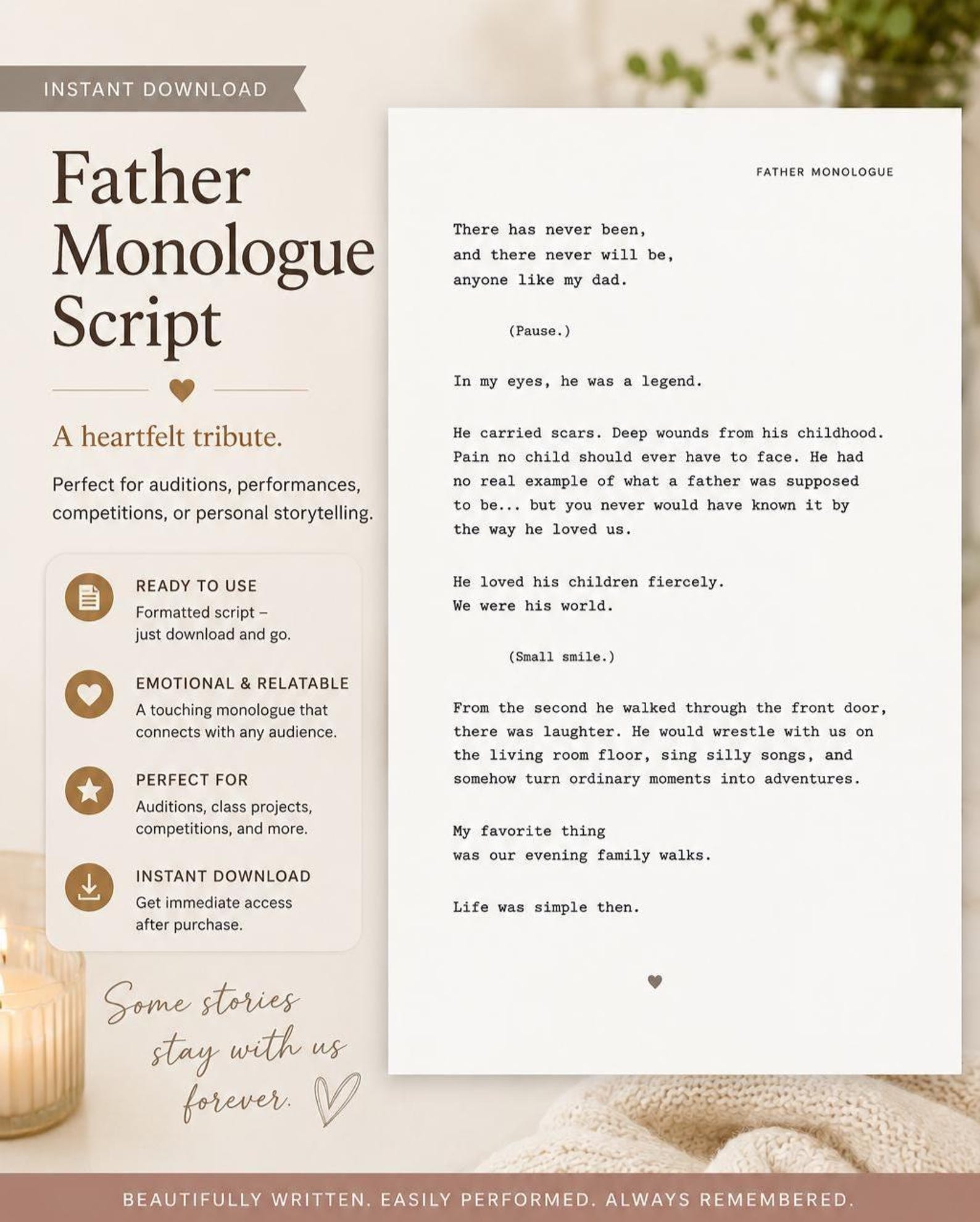 Like Father Script Father’s Day Church Monologue Script | A Praying Dad Christian Drama ...